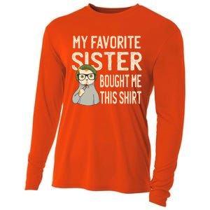 My Favorite Sister Bought Me This Meaningful Gift Funny Gift Cat Lover Great Gif Cooling Performance Long Sleeve Crew