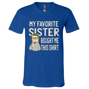 My Favorite Sister Bought Me This Meaningful Gift Funny Gift Cat Lover Great Gif V-Neck T-Shirt