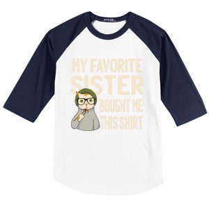 My Favorite Sister Bought Me This Meaningful Gift Funny Gift Cat Lover Great Gif Baseball Sleeve Shirt