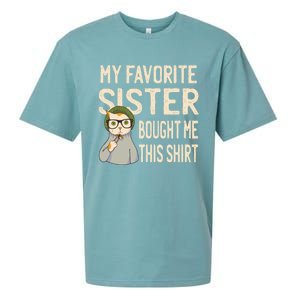 My Favorite Sister Bought Me This Meaningful Gift Funny Gift Cat Lover Great Gif Sueded Cloud Jersey T-Shirt