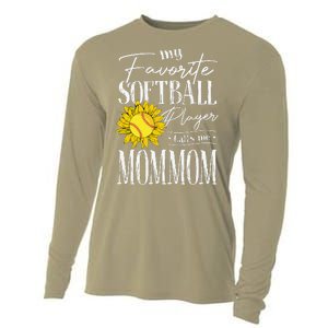 My Favorite Softball Player Calls Me Mommom Sunflower Cooling Performance Long Sleeve Crew