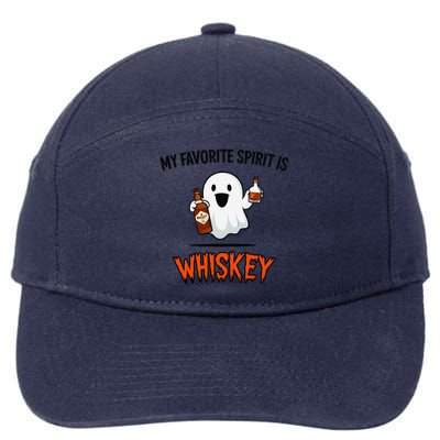 My Favorite Spirit Is Whiskey Funny Halloween Ghost Drinking 7-Panel Snapback Hat