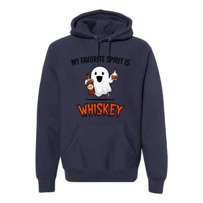 My Favorite Spirit Is Whiskey Funny Halloween Ghost Drinking Premium Hoodie