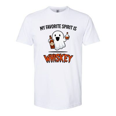 My Favorite Spirit Is Whiskey Funny Halloween Ghost Drinking Softstyle® CVC T-Shirt