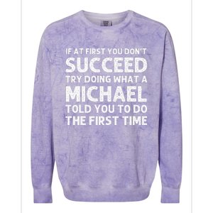 Michael Funny Surname Family Tree Birthday Reunion Idea Colorblast Crewneck Sweatshirt