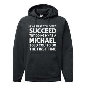 Michael Funny Surname Family Tree Birthday Reunion Idea Performance Fleece Hoodie