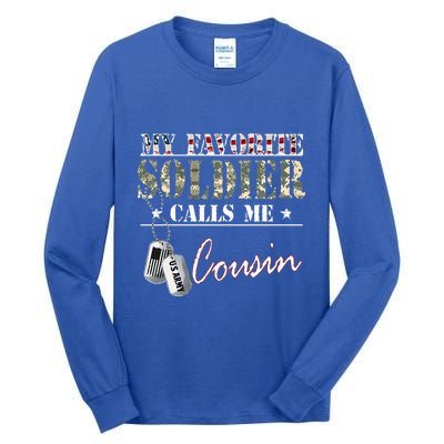 My Favorite Soldier Calls Me Cousin Military Family Costume Tall Long Sleeve T-Shirt