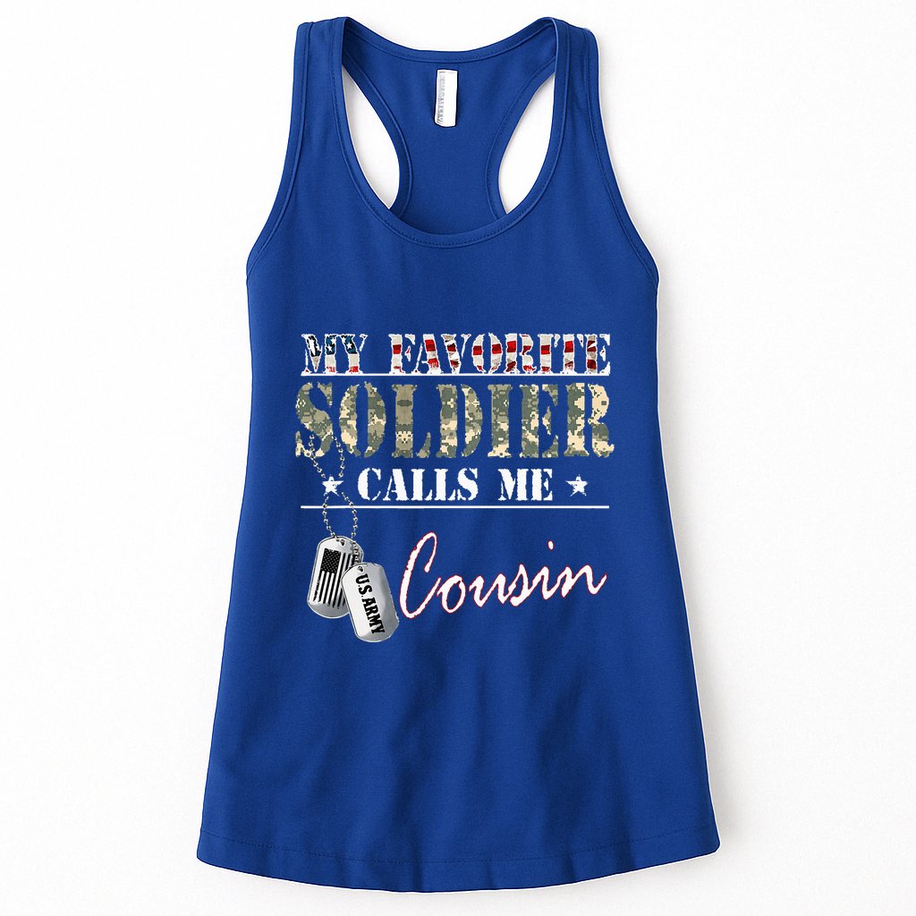 My Favorite Soldier Calls Me Cousin Military Family Costume Womens Tank Top