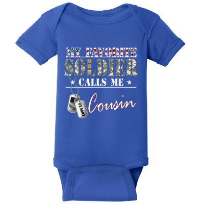 My Favorite Soldier Calls Me Cousin Military Family Costume Baby Bodysuit