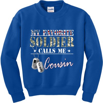 My Favorite Soldier Calls Me Cousin Military Family Costume Kids Sweatshirt