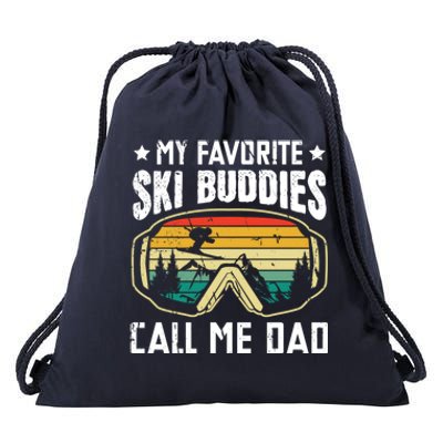 My Favorite Ski Buddies Call Me Dad Freestyle Skier Cool Gift Drawstring Bag