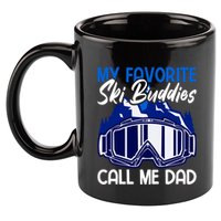 My Favorite Ski Buddies Call Me Dad Gift 11oz C Handle Ceramic Mug