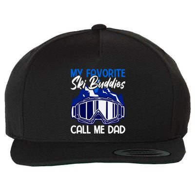 My Favorite Ski Buddies Call Me Dad Gift Wool Snapback Cap