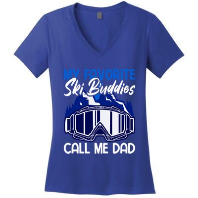 My Favorite Ski Buddies Call Me Dad Gift Women's V-Neck T-Shirt