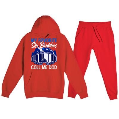 My Favorite Ski Buddies Call Me Dad Gift Premium Hooded Sweatsuit Set