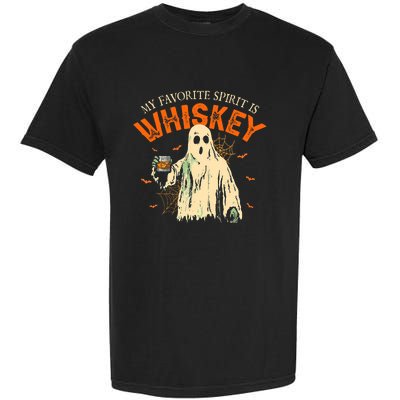 My Favorite Spirit Is Whiskey Funny Ghost Halloween Costume Garment-Dyed Heavyweight T-Shirt