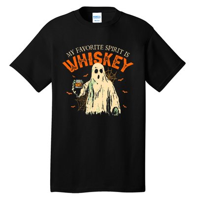 My Favorite Spirit Is Whiskey Funny Ghost Halloween Costume Tall T-Shirt