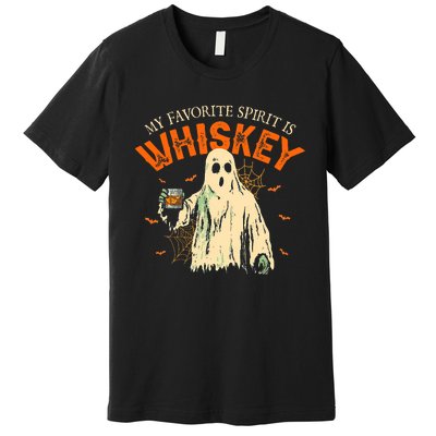 My Favorite Spirit Is Whiskey Funny Ghost Halloween Costume Premium T-Shirt