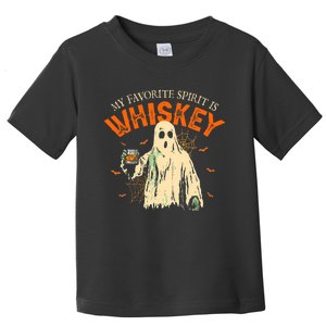 My Favorite Spirit Is Whiskey Funny Ghost Halloween Costume Toddler T-Shirt