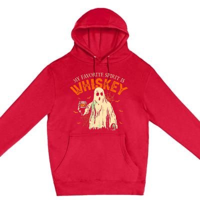 My Favorite Spirit Is Whiskey Funny Ghost Halloween Costume Premium Pullover Hoodie