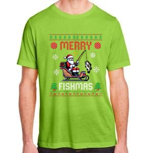 Merry Fishmas Santa Fishing Christmas Ugly Christmas Pajama Meaningful Gift Adult ChromaSoft Performance T-Shirt