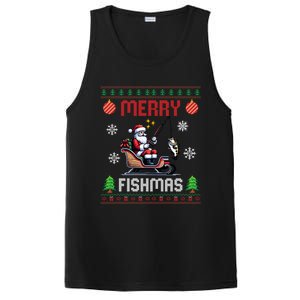 Merry Fishmas Santa Fishing Christmas Ugly Christmas Pajama Meaningful Gift PosiCharge Competitor Tank