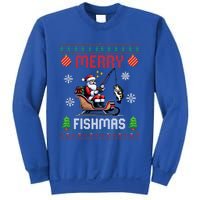 Merry Fishmas Santa Fishing Christmas Ugly Christmas Pajama Meaningful Gift Sweatshirt