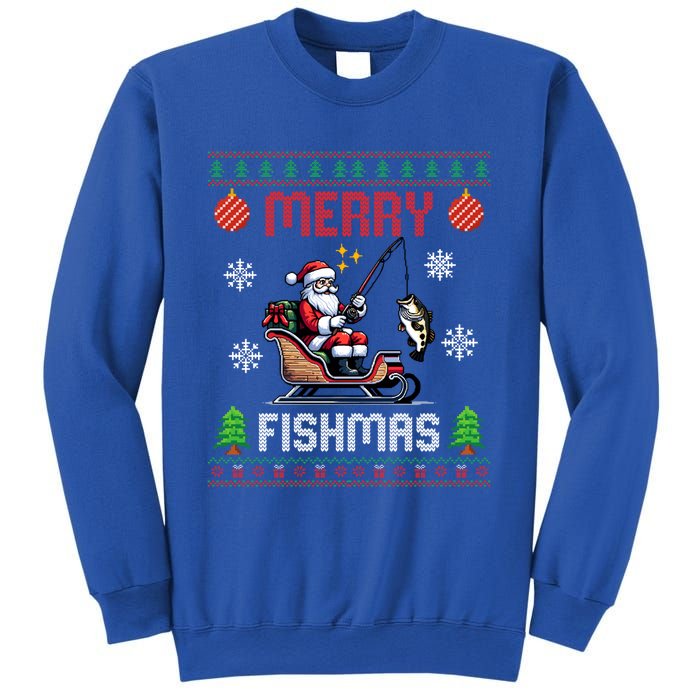 Merry Fishmas Santa Fishing Christmas Ugly Christmas Pajama Meaningful Gift Sweatshirt