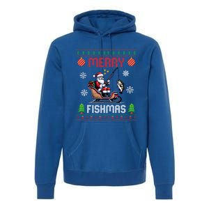 Merry Fishmas Santa Fishing Christmas Ugly Christmas Pajama Meaningful Gift Premium Hoodie