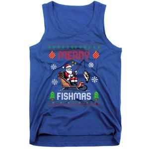 Merry Fishmas Santa Fishing Christmas Ugly Christmas Pajama Meaningful Gift Tank Top