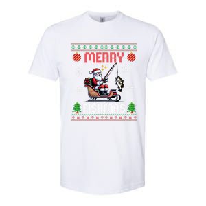 Merry Fishmas Santa Fishing Christmas Ugly Christmas Pajama Meaningful Gift Softstyle CVC T-Shirt