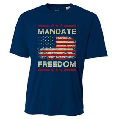 Mandate Freedom Shirt American Flag Support Medical Freedom Cooling Performance Crew T-Shirt