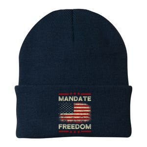 Mandate Freedom Shirt American Flag Support Medical Freedom Knit Cap Winter Beanie