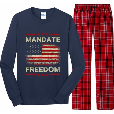 Mandate Freedom Shirt American Flag Support Medical Freedom Long Sleeve Pajama Set