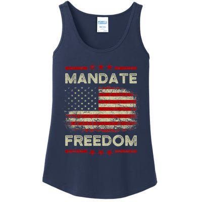 Mandate Freedom Shirt American Flag Support Medical Freedom Ladies Essential Tank