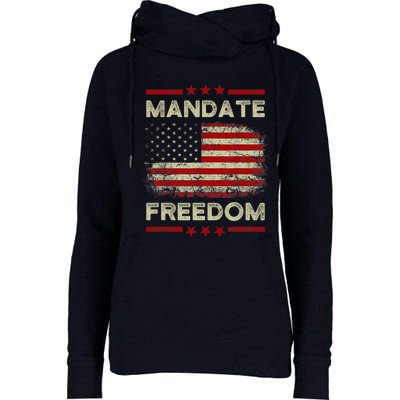 Mandate Freedom Shirt American Flag Support Medical Freedom Womens Funnel Neck Pullover Hood