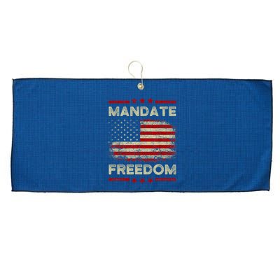 Mandate Freedom Shirt American Flag Support Medical Freedom Large Microfiber Waffle Golf Towel