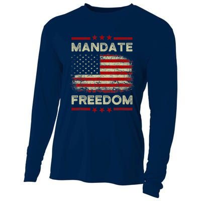 Mandate Freedom Shirt American Flag Support Medical Freedom Cooling Performance Long Sleeve Crew