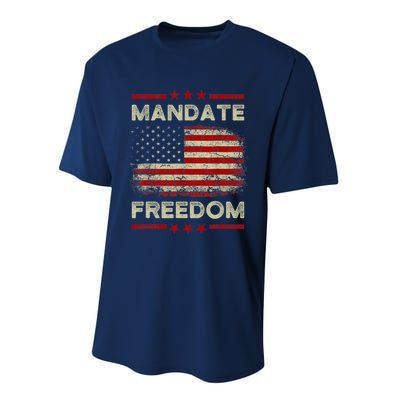 Mandate Freedom Shirt American Flag Support Medical Freedom Performance Sprint T-Shirt