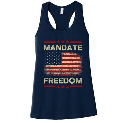 Mandate Freedom Shirt American Flag Support Medical Freedom Women's Racerback Tank