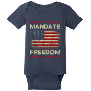 Mandate Freedom Shirt American Flag Support Medical Freedom Baby Bodysuit