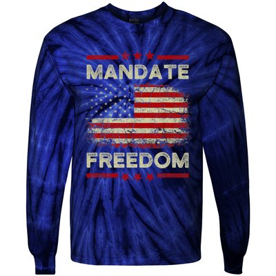 Mandate Freedom Shirt American Flag Support Medical Freedom Tie-Dye Long Sleeve Shirt