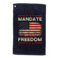 Mandate Freedom Shirt American Flag Support Medical Freedom Platinum Collection Golf Towel