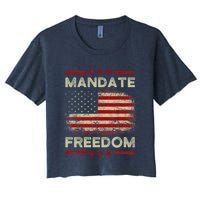 Mandate Freedom Shirt American Flag Support Medical Freedom Women's Crop Top Tee