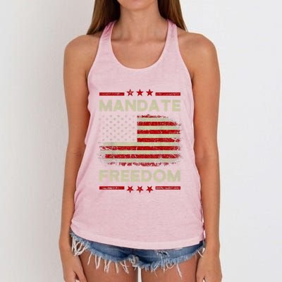 Mandate Freedom Shirt American Flag Support Medical Freedom Women's Knotted Racerback Tank