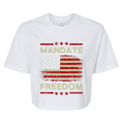 Mandate Freedom Shirt American Flag Support Medical Freedom Bella+Canvas Jersey Crop Tee