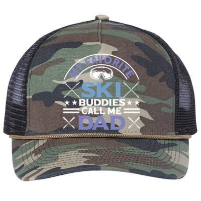 My Favorite Ski Buddies Call Me Dad Ski Skiers Great Gift Retro Rope Trucker Hat Cap