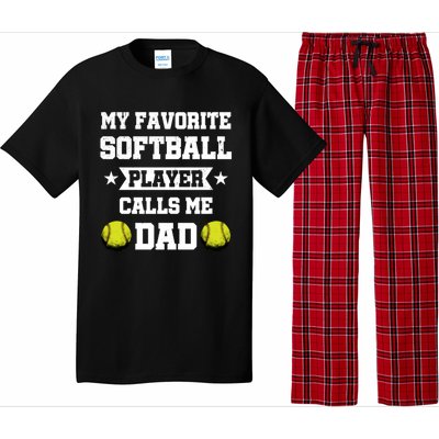 My Favorite Softball Player Calls Me Dad Father's Day Cute Gift Pajama Set