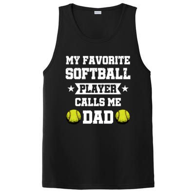 My Favorite Softball Player Calls Me Dad Father's Day Cute Gift PosiCharge Competitor Tank