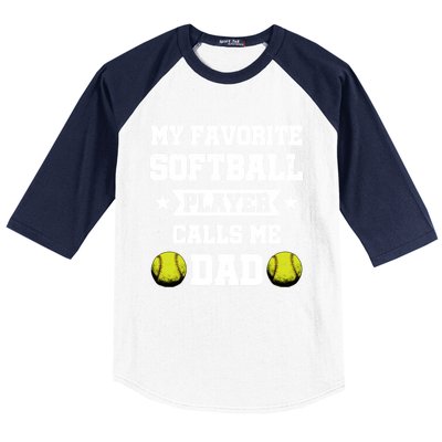 My Favorite Softball Player Calls Me Dad Father's Day Cute Gift Baseball Sleeve Shirt